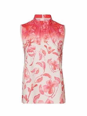 Peter Pilotto Pink Floral High-Neck Sleeveless Top